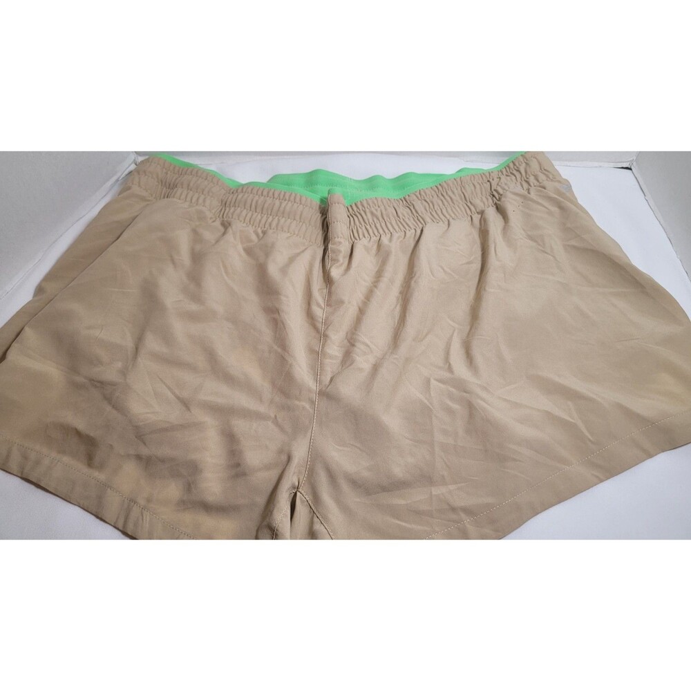 Fabletics Hali Tan Green Blue 3.5” Running Shorts Women’s Size XL 12-14 Flawed
